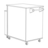 Powered Expandable Kitchen Island, White, large