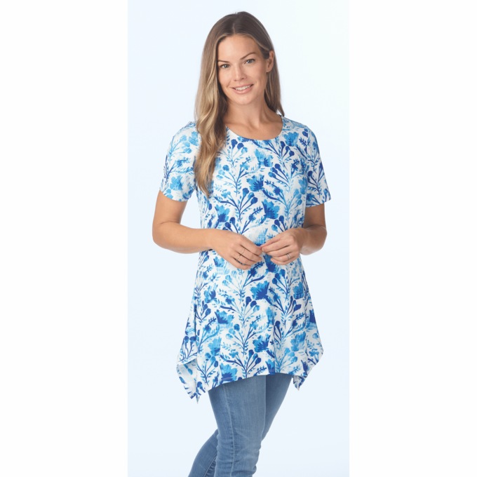 Watercolor Floral Knit Tunic, , large