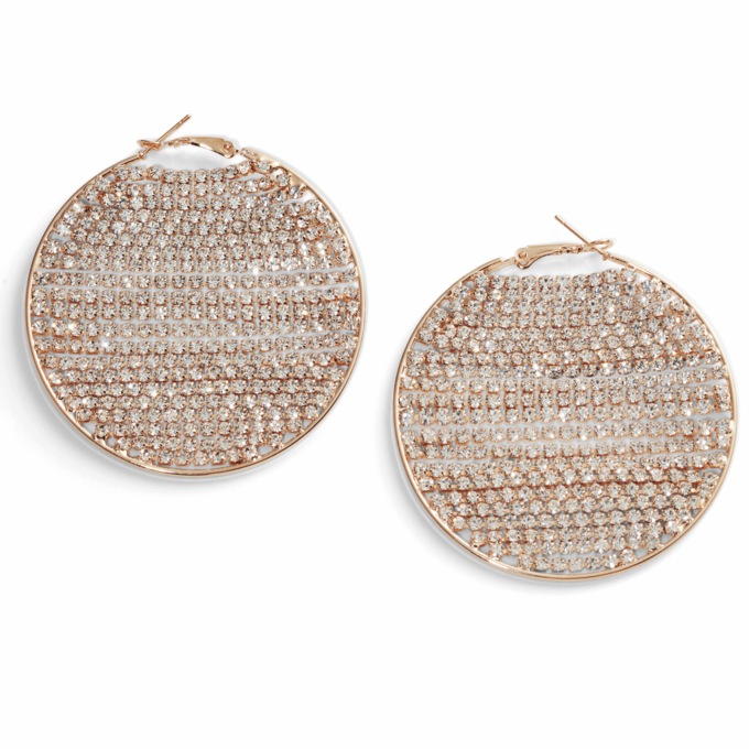 Crystal Circle Strand Earrings, , large