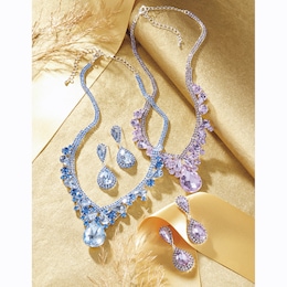 Crystal Teardrop Necklace &amp; Earring Set, , large