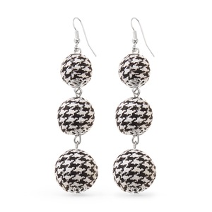 Black/White Houndstooth Earrings, , large
