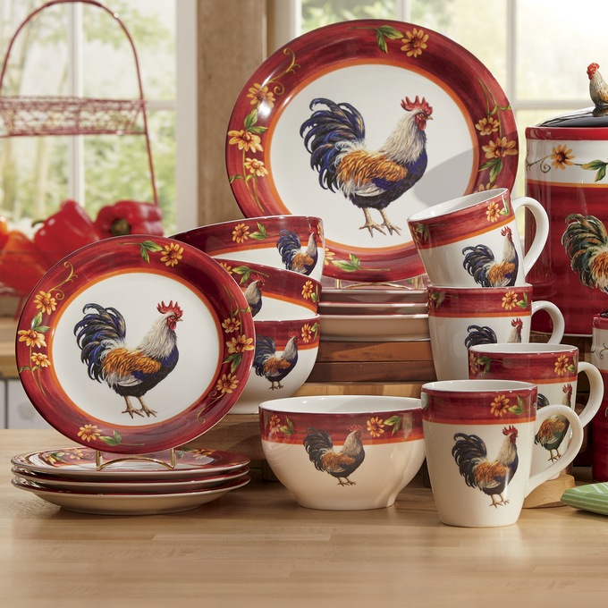 Sunflower Rooster Dinnerware | Montgomery Ward Sunflower Rooster Dinnerware | Montgomery Ward