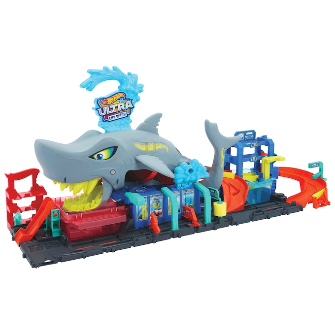 Hot Wheels City Ultra Shark Car Wash, , large