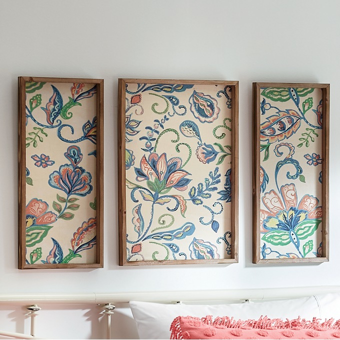 3-Piece Framed Fabric Wall D&eacute;cor, , large