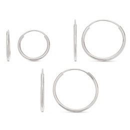 Gold 3-Pair Endless Hoop Set, , large