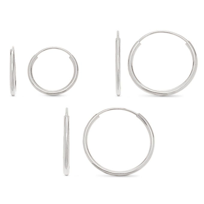 Gold 3-Pair Endless Hoop Set, , large