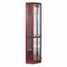 Tessa Lighted Display Corner Curio Cabinet with Glass Shelves and Mirrored Back, , large
