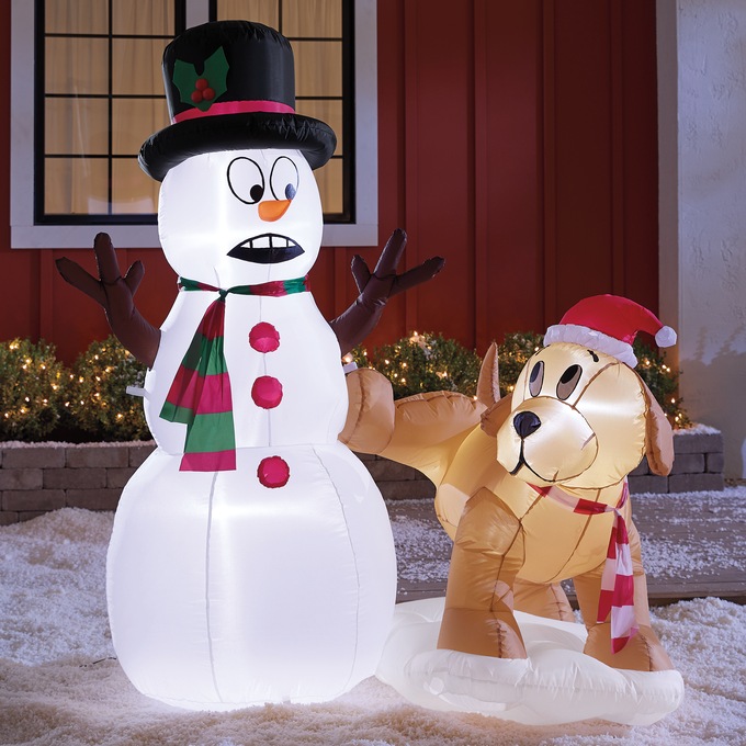 Lit Snowman Surprise Inflatable, Multi, large