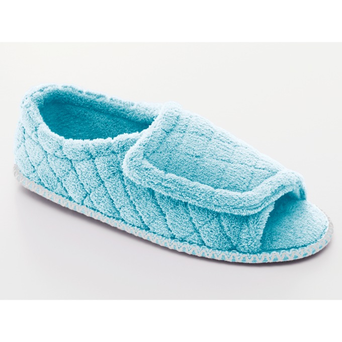Ladies' Open Toe, Quilted Slipper, , large