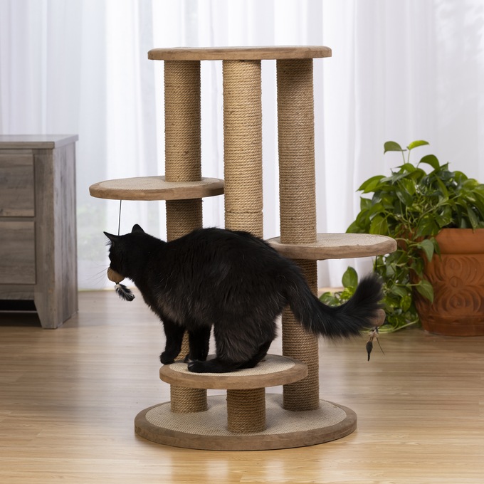 Kitty Power Paws Multi-Tier Cat Scratching Post, , large