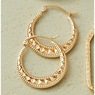 10k Gold Block Round Hoops, , large