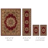 4-Piece Plush Floral Kirman Rug Set with Runner and Mats, , large