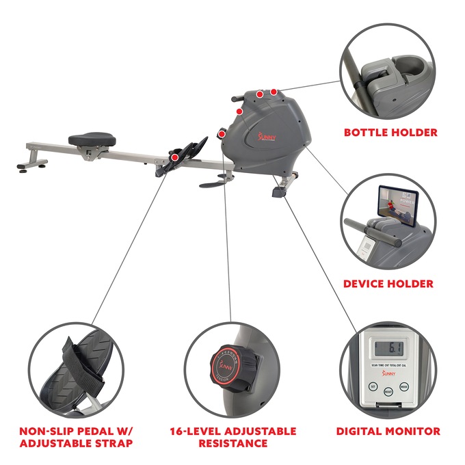 Smart Connectivity Magnetic Rowing Machine, , large