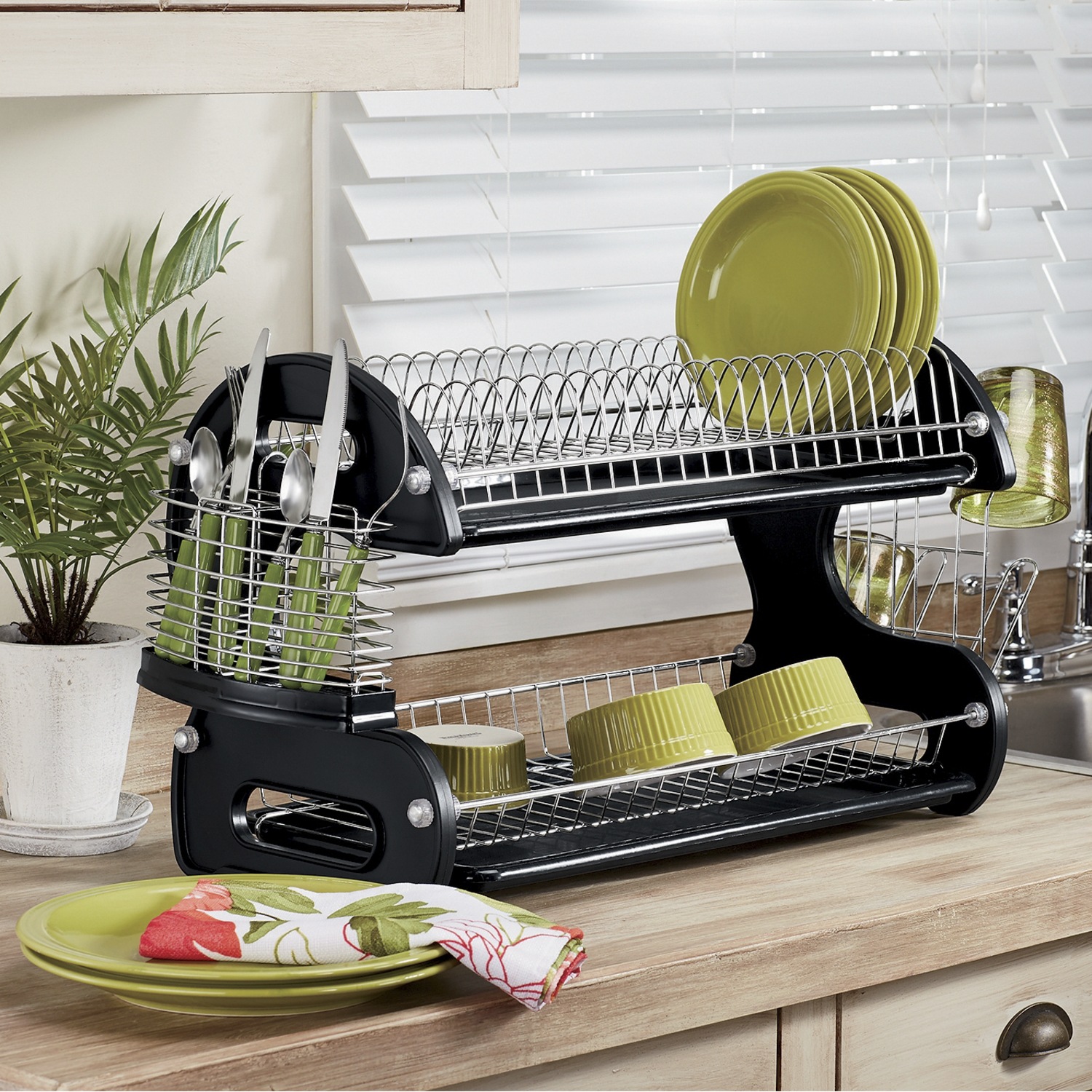 Tiered dish drying rack on sale