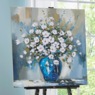 Cool Blue Floral Wall Art, , large