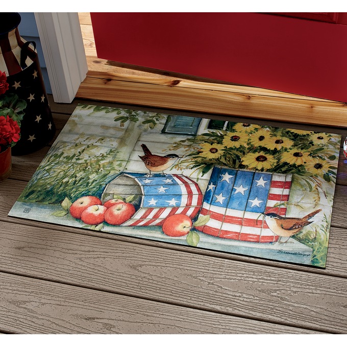 Patriotic Mailbox Indoor/Outdoor Matmate - 18" x 30", , large