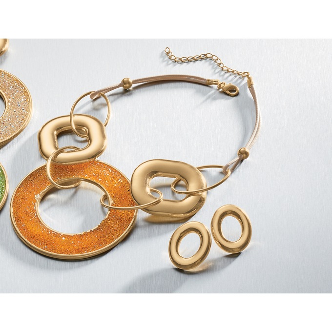 Crystal Circle Necklace and Earring Set, , large