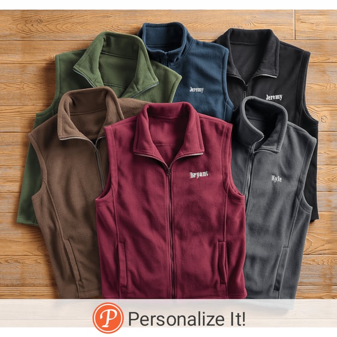 Men's Personalized Fleece Vest, , large