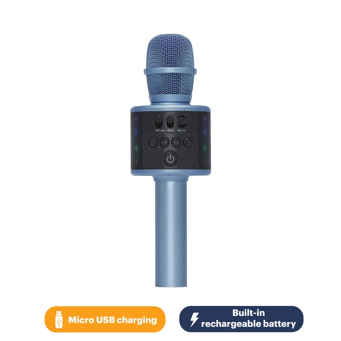 Wireless Karaoke Microphone, Blue, large