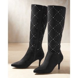 Midnight Velvet Tall Studded Boot, , large