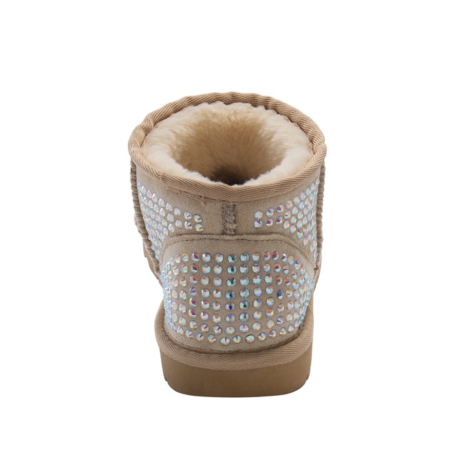 Azalea Wang Faux-Suede Fairytale Rhinestone Bootie with Faux Fur Lining for Women, , large