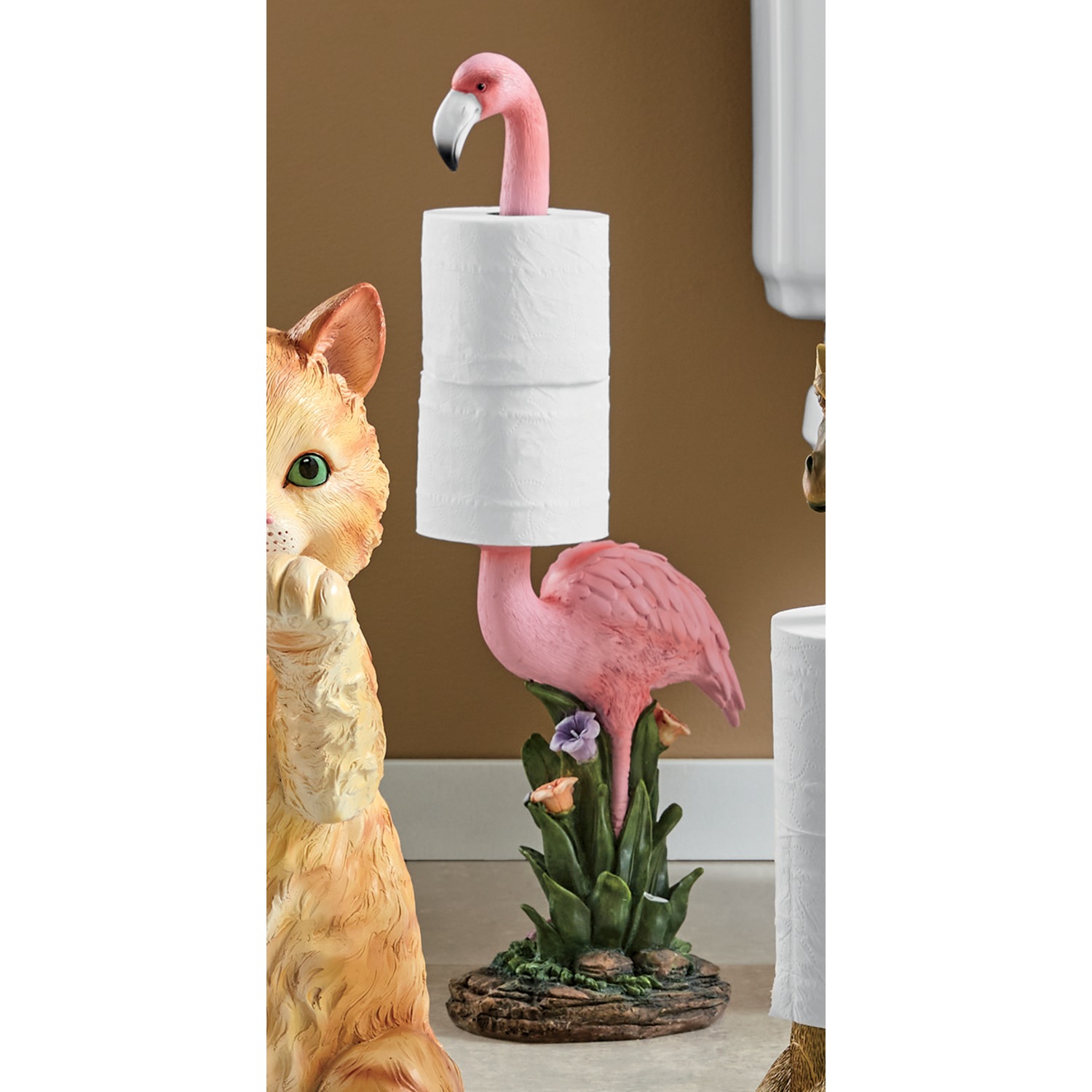 Flamingo paper shop towel holder