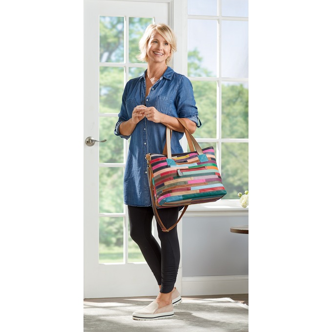 L&#39;Artiste Spring Flower Tote by Spring Step, , large