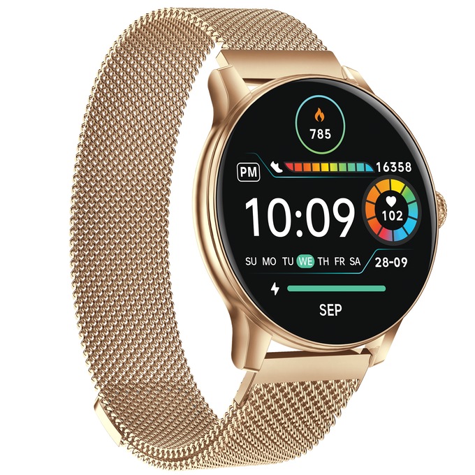 IG Round Smartwatch, Gold, large