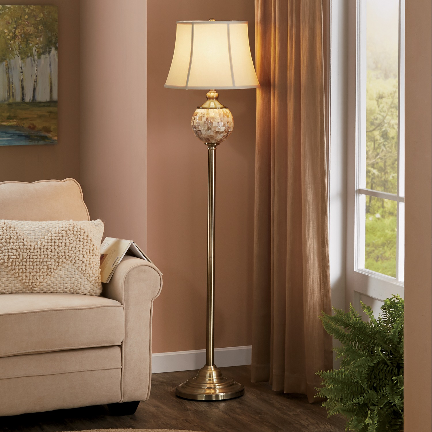 Round Capiz Floor Lamp | Montgomery Ward