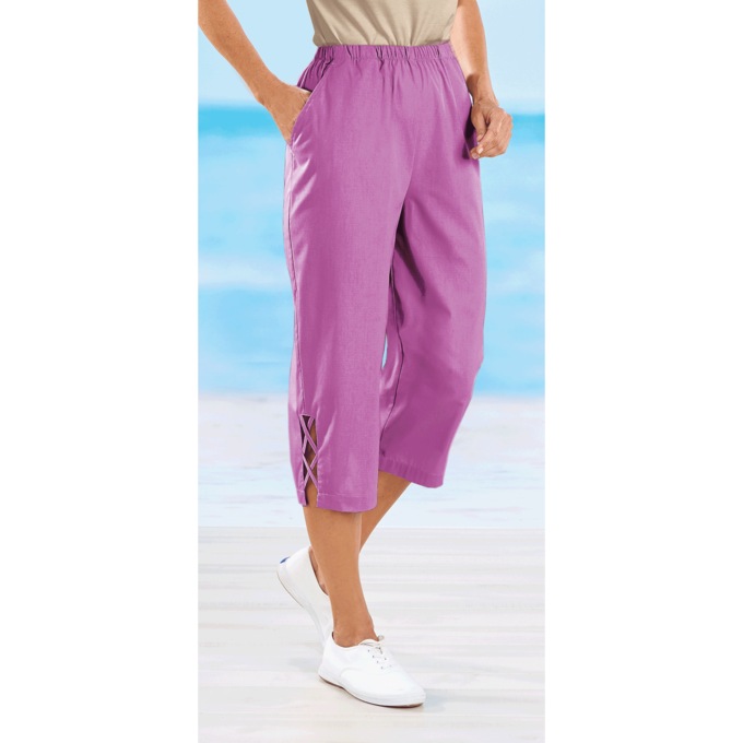 Lattice-Hem Capri, , large