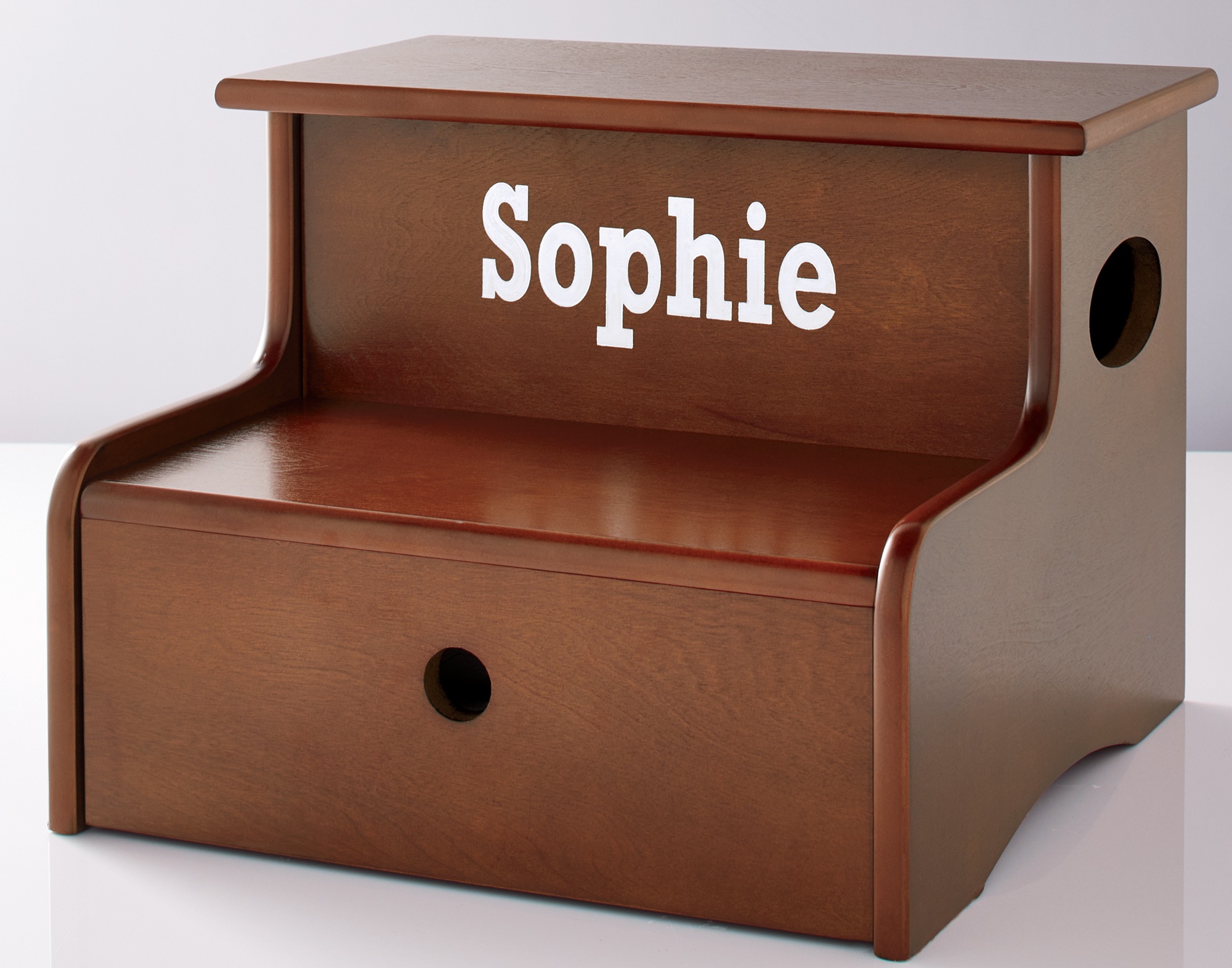 Kids&rsquo; Storage Step Stool, Natural, large