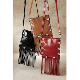 Stud and Fringe Crossbody, , large