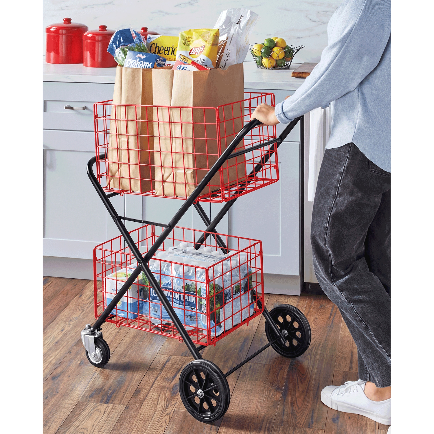 2-Tier Collapsible Shopping Cart | Montgomery Ward