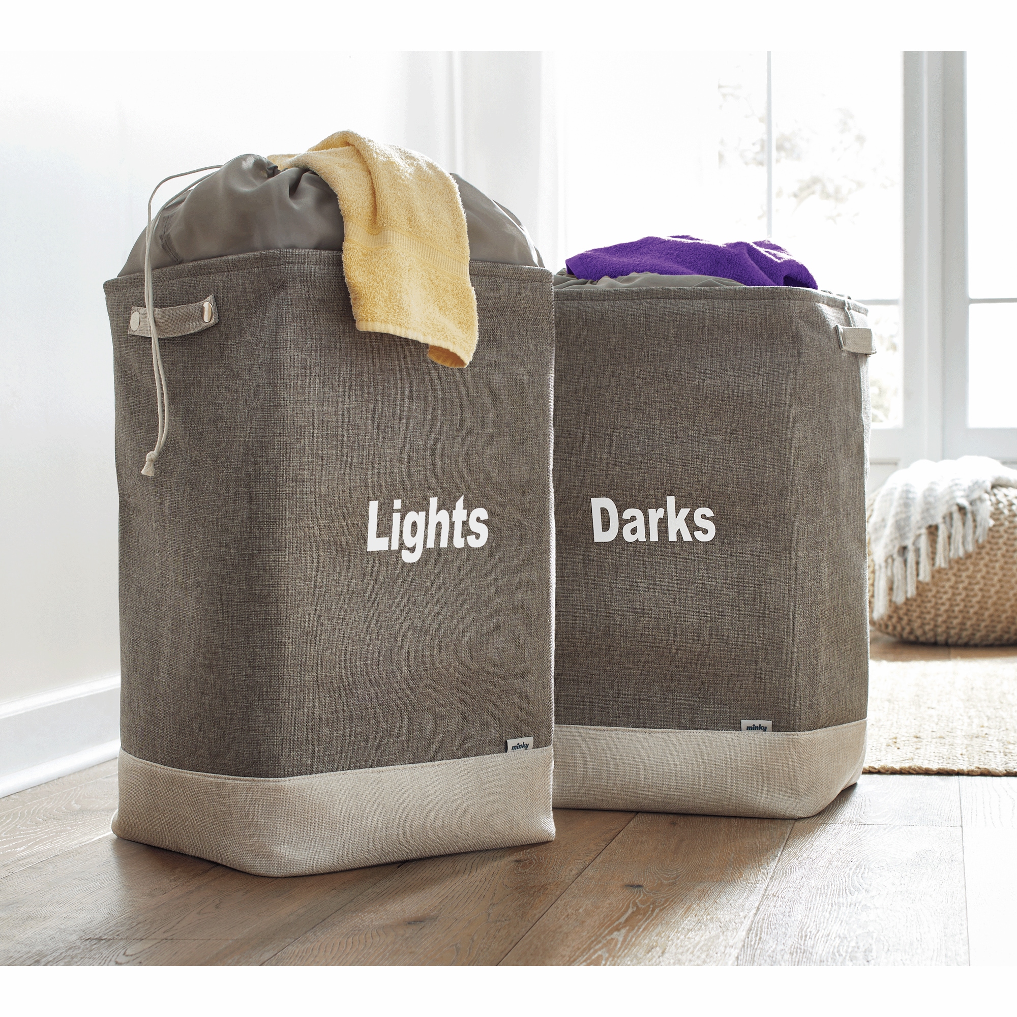 Personalized Minky Fabric Laundry Hamper, , large