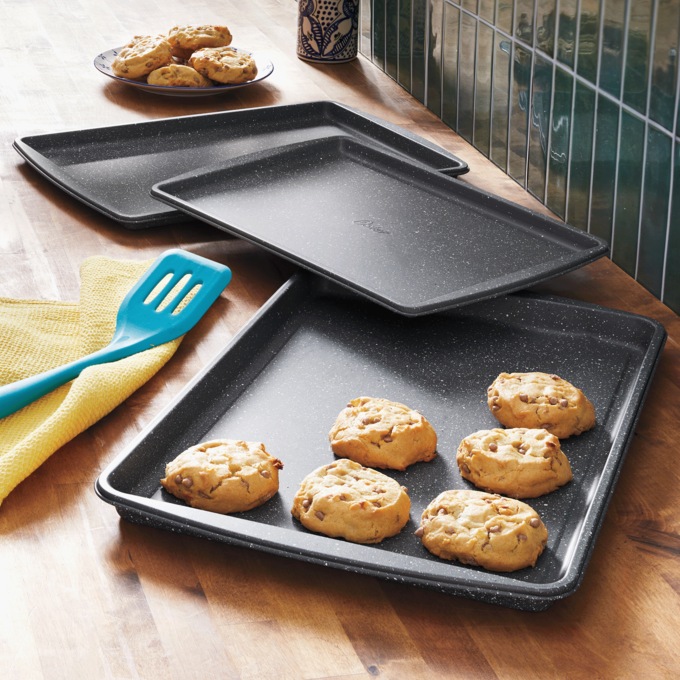 Oster Greystone Set of 3 Cookie Sheets, , large