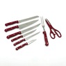 25-Piece Cutlery and Utensil Set, Red, large