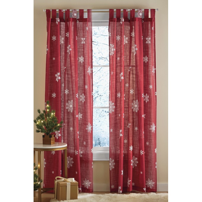 Scattered Snowflake Tab Top Single Panel, , large