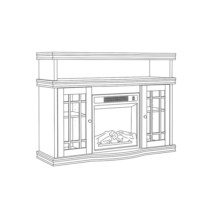 Black Media Fireplace with Remote, , large