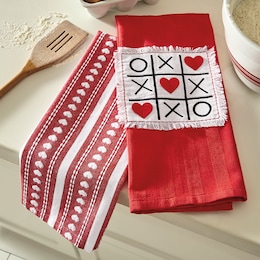 Set of 2 Valentine Kitchen Towels, , large