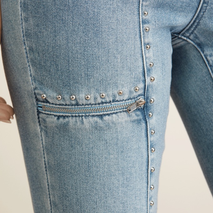 Lindsey Stud Slim-Leg Jean, , large