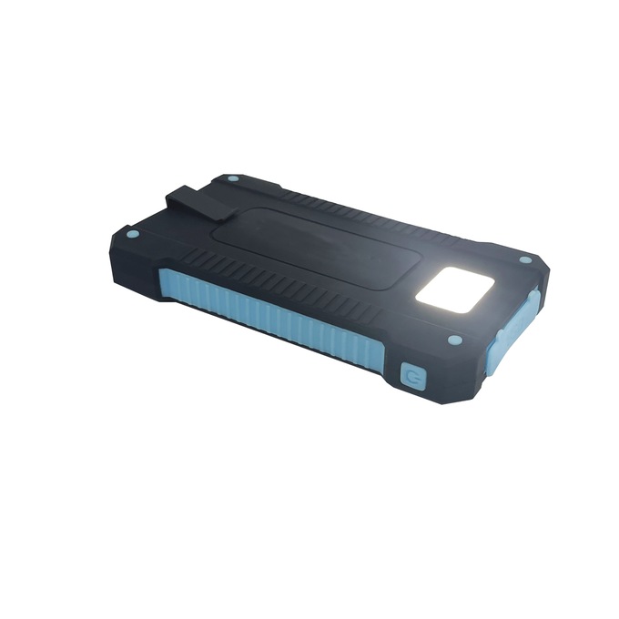 10,000mAh Solar Power Bank, Blue Black, large