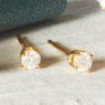 14K Gold Lab-Created Diamond Round Solitaire Post Earrings - .25 CTTW, , large