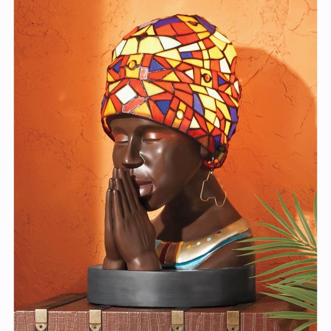Stained Glass Headwrap Table Lamp, , large