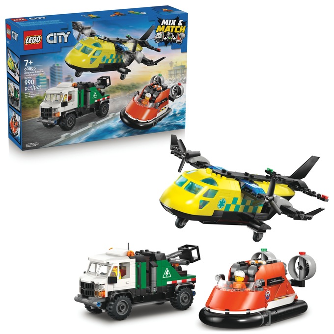 LEGO City Airplane, Service Truck & Hovercraft Remix, Multi, large
