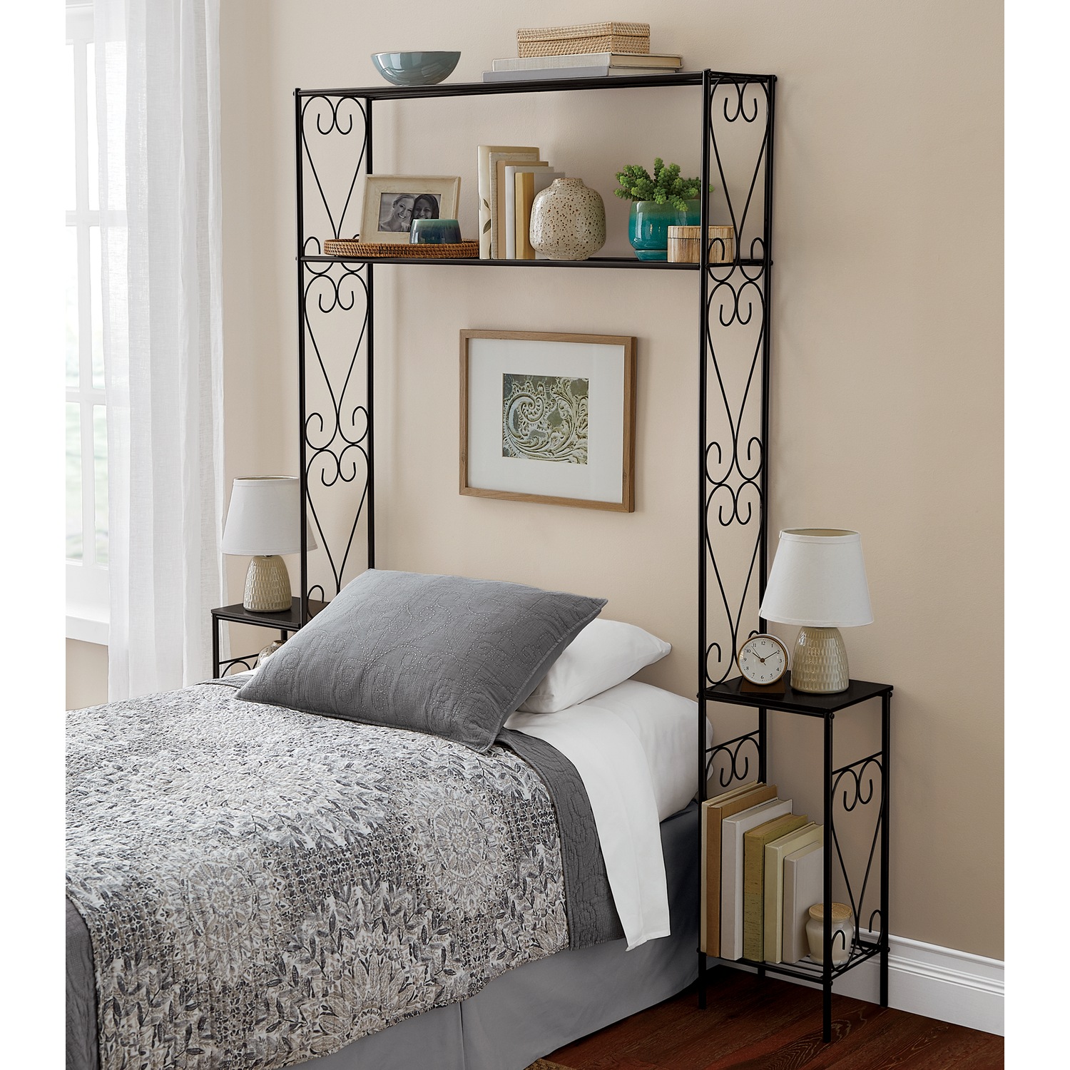 Scroll Headboard with Nightstands Montgomery Ward