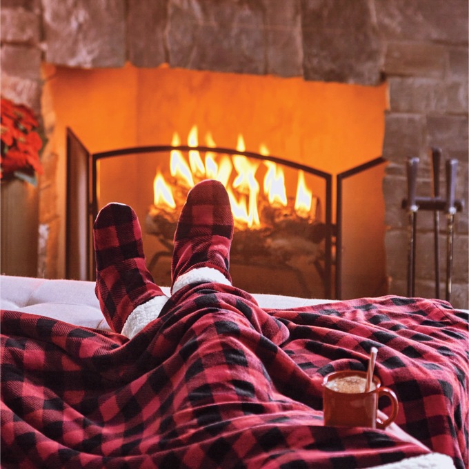 Buffalo Plaid Throw and Bootie Set, , large