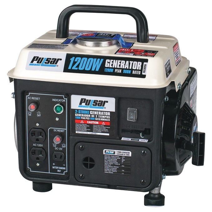 Pulsar 1200W/900W 2-Stroke Gas Generator, Black, large