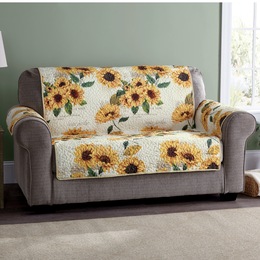 Slipcovers Stretch Loveseat Sofa Chair Covers Montgomery Ward Reversible Sunflowers Furniture Protector Large