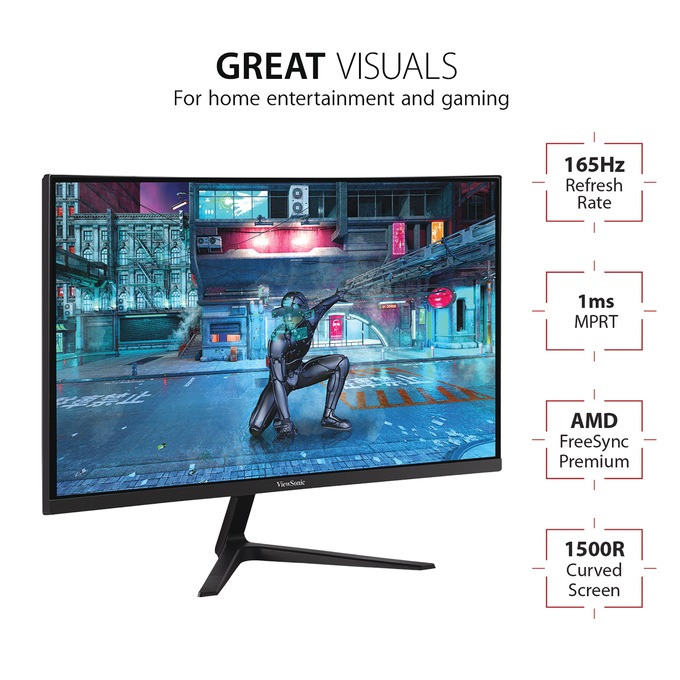 ViewSonic 32" Curved Gaming Monitor, , large