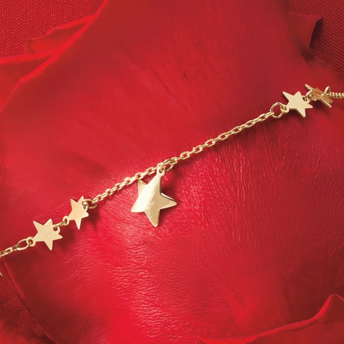 10K Gold Star Bracelet, , large